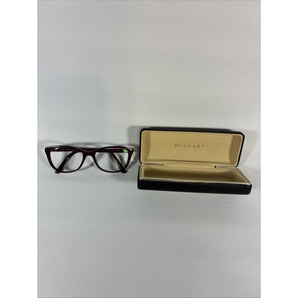 Bvlgari 4092B 5324 Black Silver Cat Eye Eyeglasses Frames 52-17-140 Italy W/Case